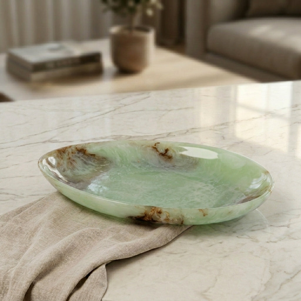 Medium Resin Serving Platter - Green