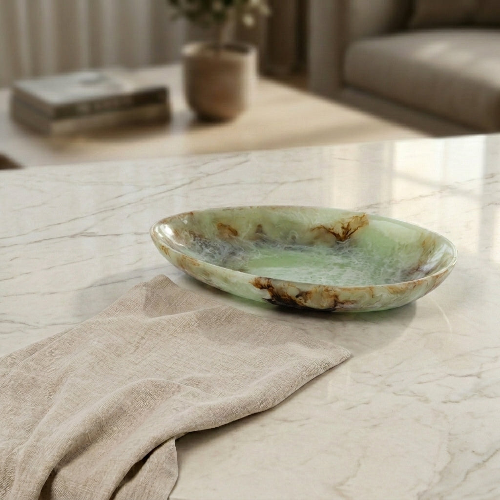 Small Resin Serving Platter - Green
