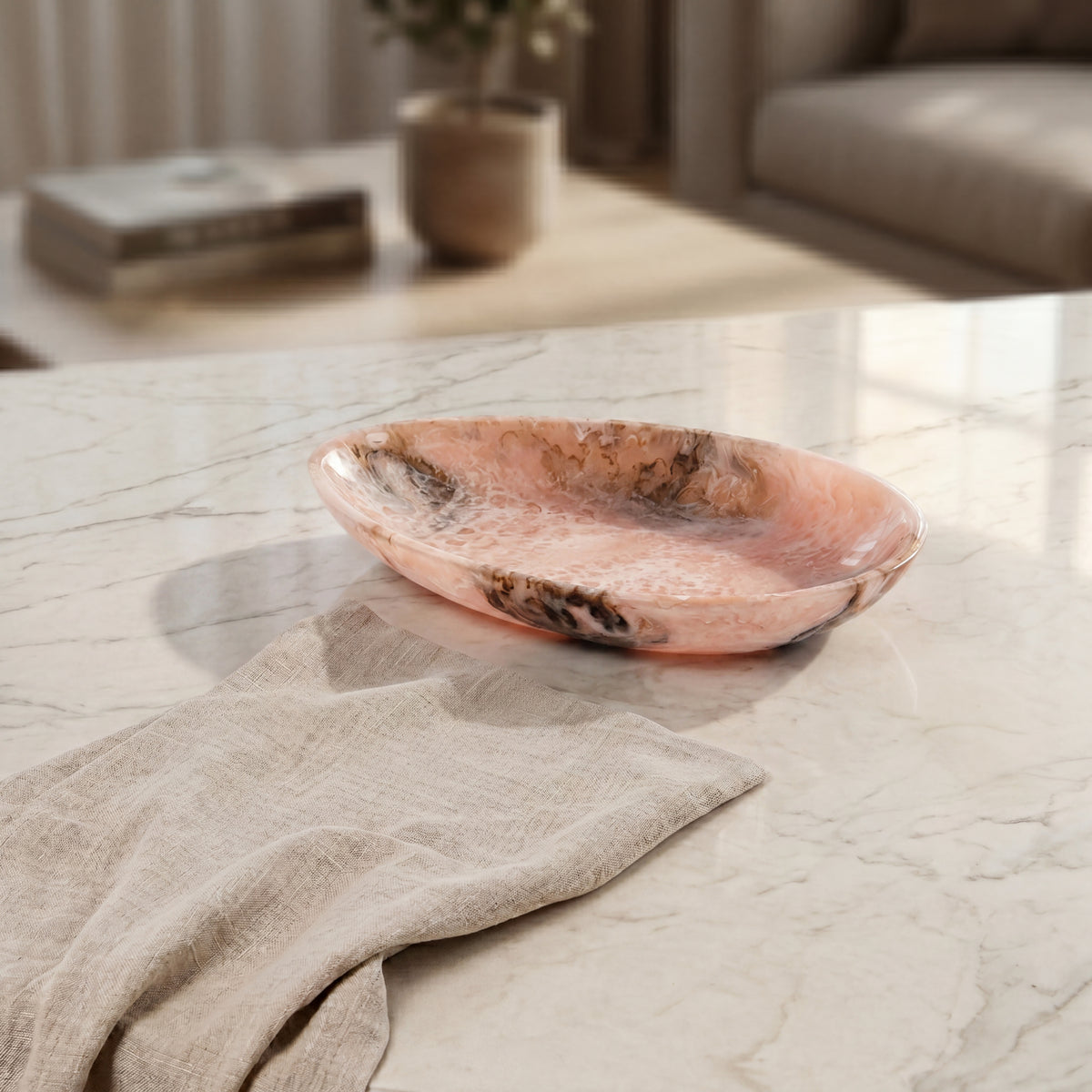 Small Resin Serving Platter - Pink