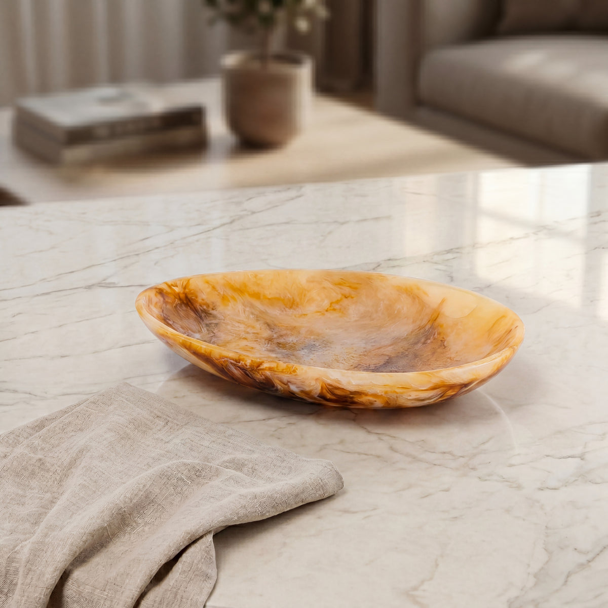 Small Resin Serving Platter - Amber