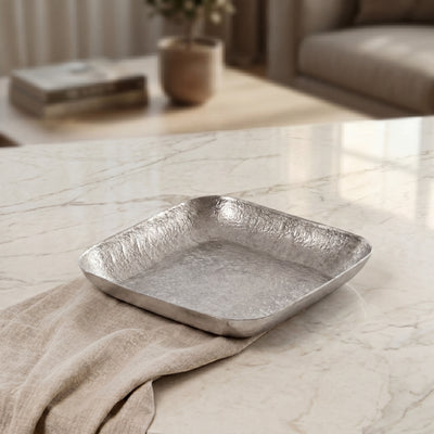 Silver square metal plate