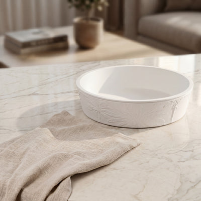 White Round Pottery Bowl