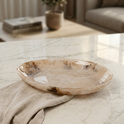 Large Resin Serving Platter - Beige