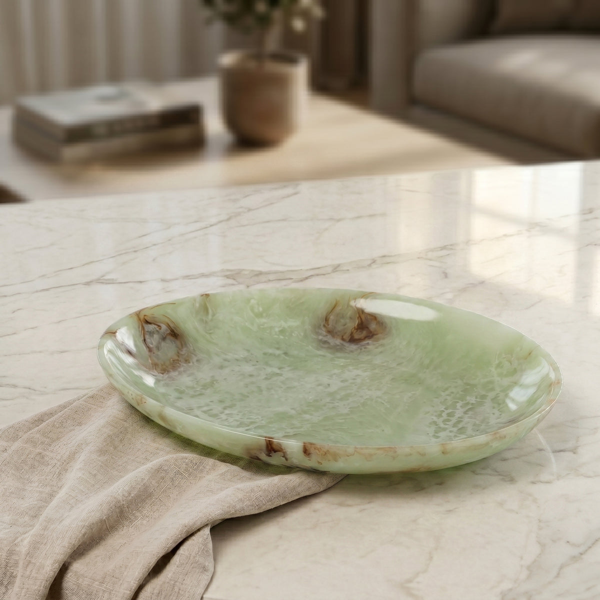 Large Resin Serving Platter - Green