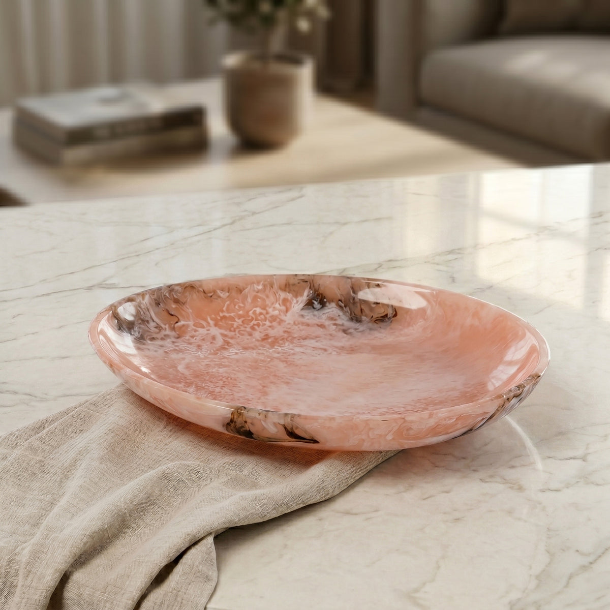 Large Resin Serving Platter - Pink