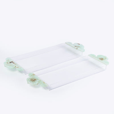 Set of 2 Resin Trays - Green