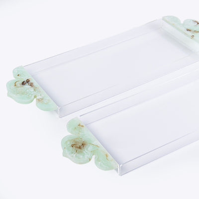 Set of 2 Resin Trays - Green