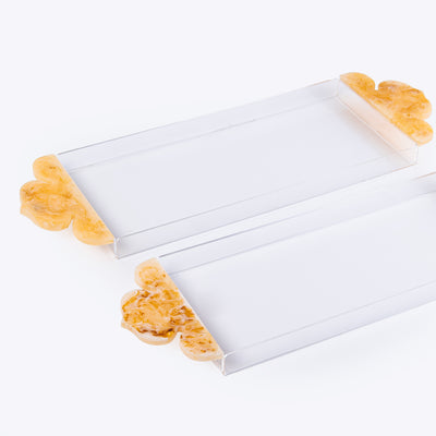 Set of 2 Resin Trays - Amber