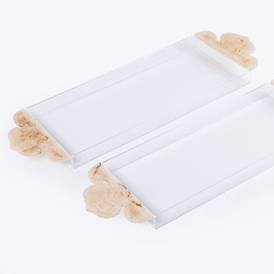 Set of 2 Resin Trays - Beige