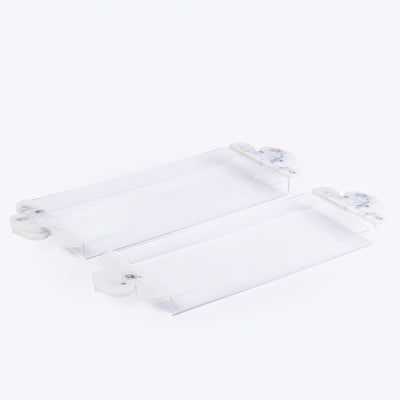 Set of 2 Resin  Trays - White & Black