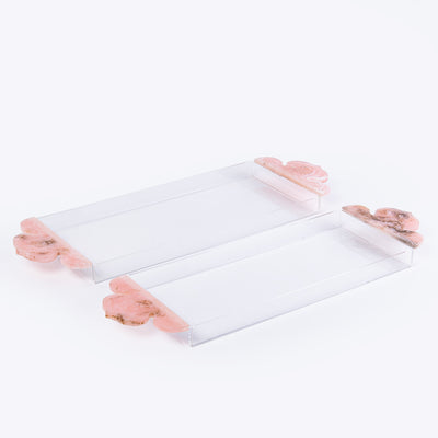 Set of 2 Resin Trays - Pink