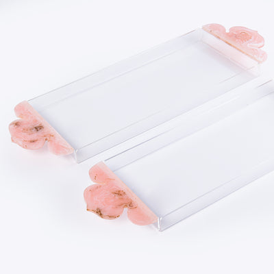 Set of 2 Resin Trays - Pink