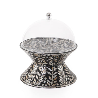 MOP 2-Face Round Cake Stand – Black - Medium