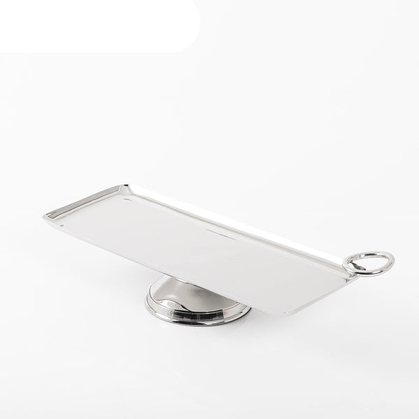Stainless steel rectangular stand with a silver color base 11 * 15 * 40
