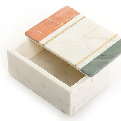 Off White Reectangular Marble Box