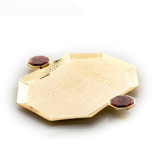 gold metal tray