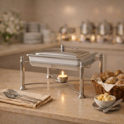 4L Durable stainless steel rectangular chafing dish - medium