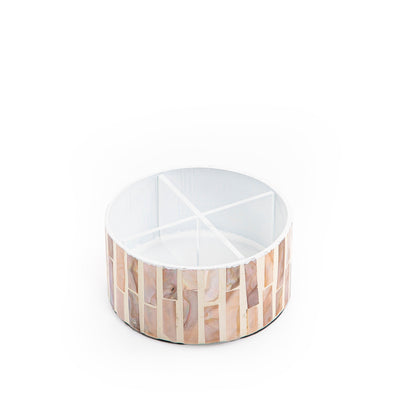 Circular Mother of Pearl Box with Acrylic Interior