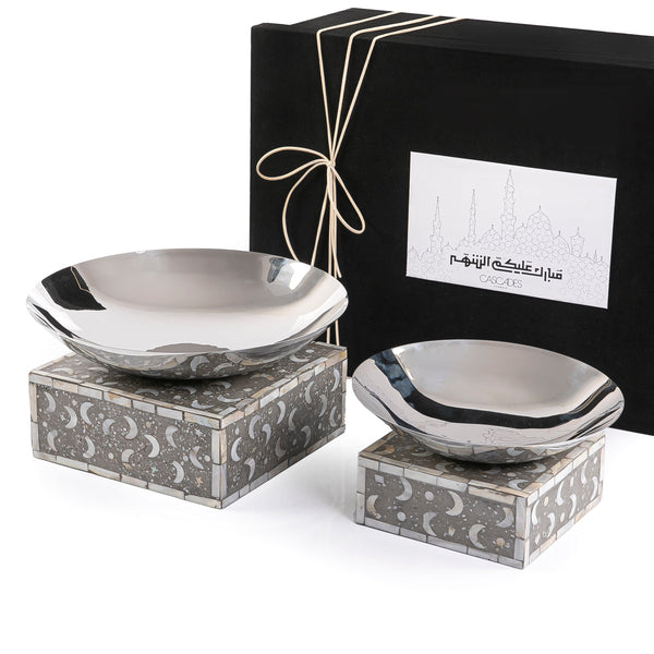 Set of 2 Mop stainless stands With Ramadan box-Gray